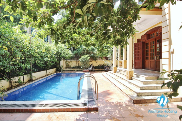 A beautiful secluded villa for rent in Tay Ho with swimming pool and garden