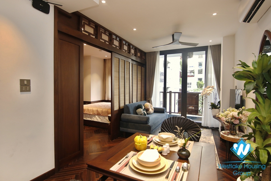 Japanese one-bedroom apartment for rent in Hoan Kiem