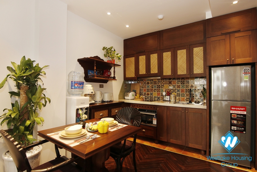 Japanese one-bedroom apartment for rent in Hoan Kiem