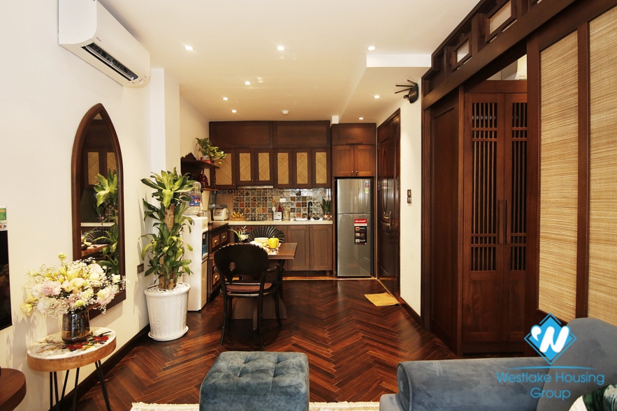 Japanese one-bedroom apartment for rent in Hoan Kiem