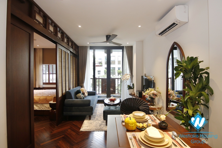 Japanese one-bedroom apartment for rent in Hoan Kiem