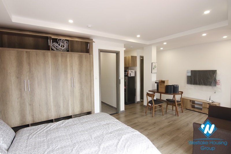 Beautiful studio on high floor with a very  big balcony for rent in Ba Dinh