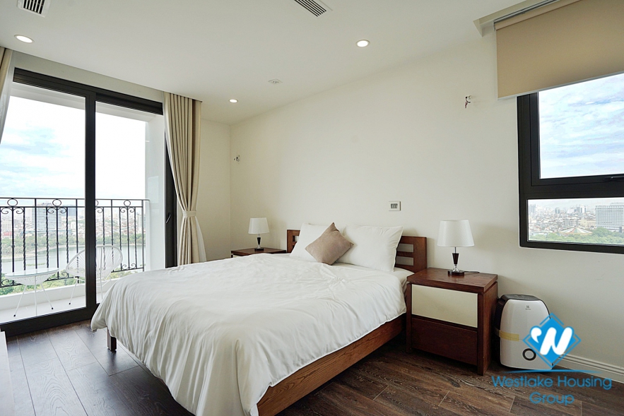 Brand new lake view 2 bedroom apartment for rent in HDI tower Hai Ba Trung
