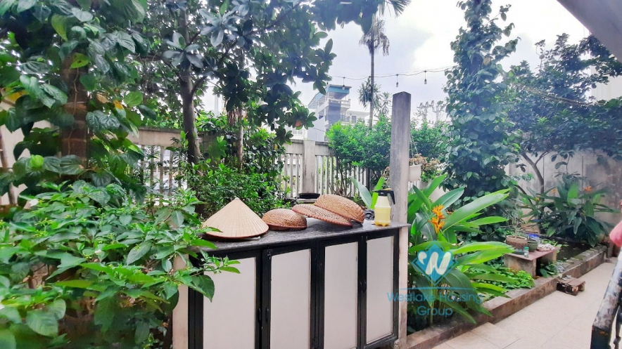 House with four bedrooms and large green garden space for rent in Ngoc Thuy Long Bien
