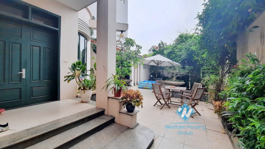 House with four bedrooms and large green garden space for rent in Ngoc Thuy Long Bien