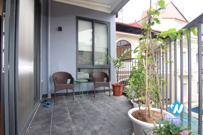  Brand-New Beautiful and modern design and large balcony on  3th floor apartment for rent in Quang Khanh 