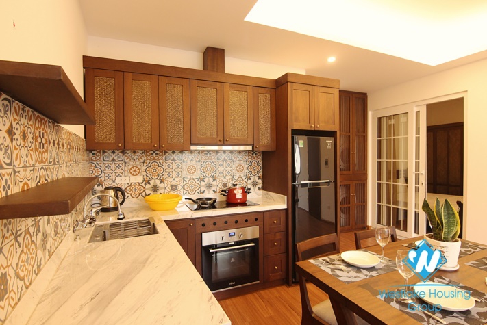  Brand-New Beautiful and modern design and large balcony on  3th floor apartment for rent in Quang Khanh 