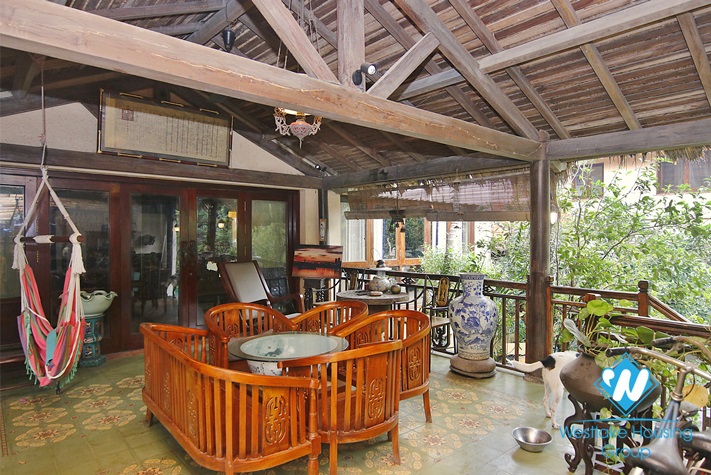 A four-bedroom, garden and swimming pool for rent in Ngoc Thuy near French International School