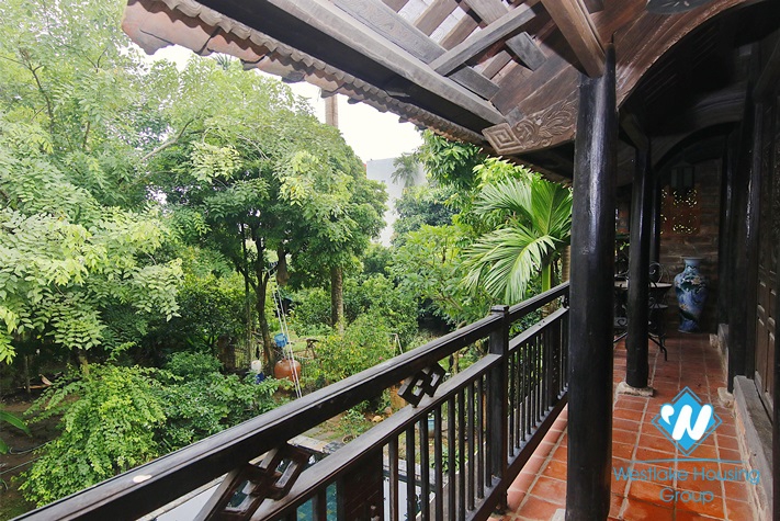 A four-bedroom, garden and swimming pool for rent in Ngoc Thuy near French International School