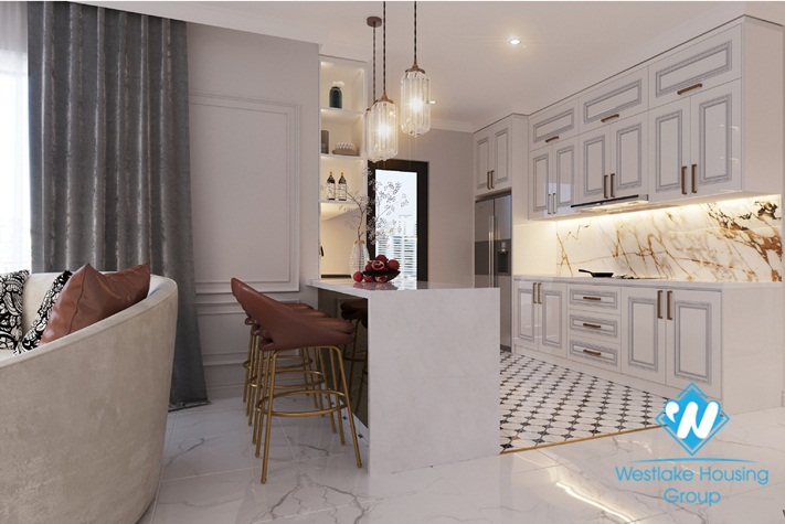 Luxurious furnished four bedroom apartment for rent in Kosmo Tay Ho