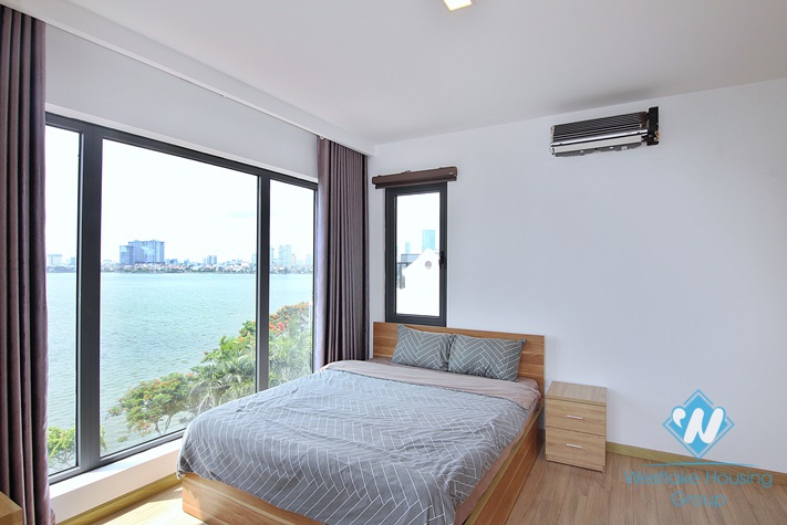 Lake view two bedrooms apartment for rent in Dang Thai Mai, Tay Ho