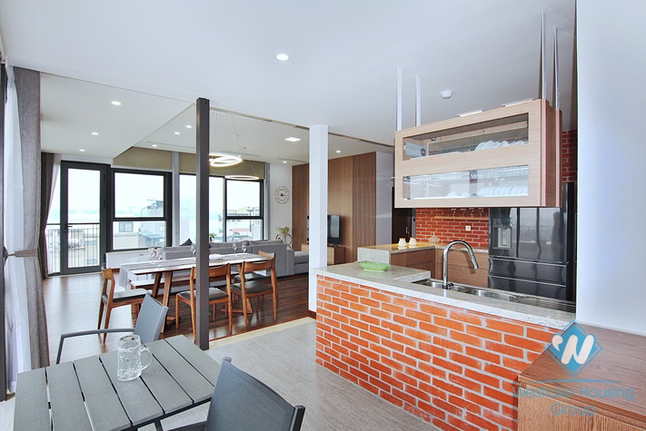 Lake view 4 bedrooms apartment for rent in Dang Thai Mai, Tay Ho, Ha Noi