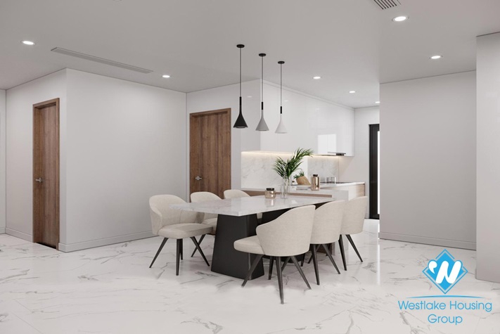 A sleek and modern apartment for rent in Sunshine City, Hanoi