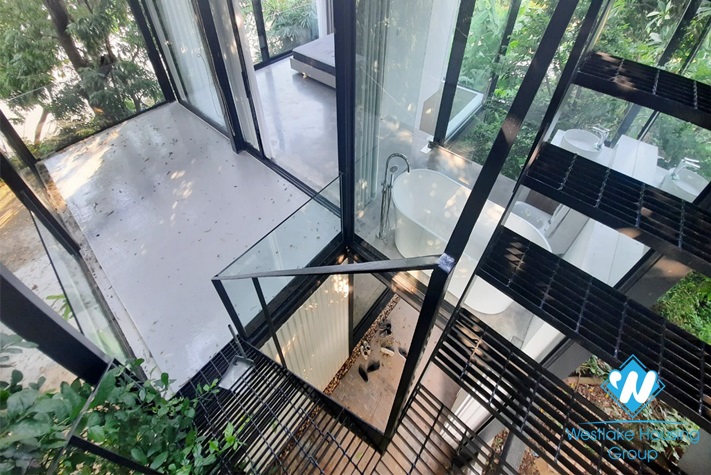 Modern style one bedroom river view house for rent in Ngoc Thuy, Long Bien district