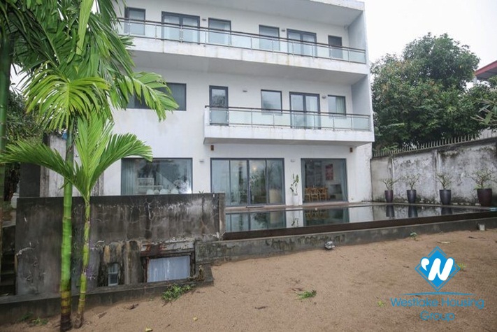 Riverfront villa for rent with ambassador pool in Long Bien area of ​​Hanoi