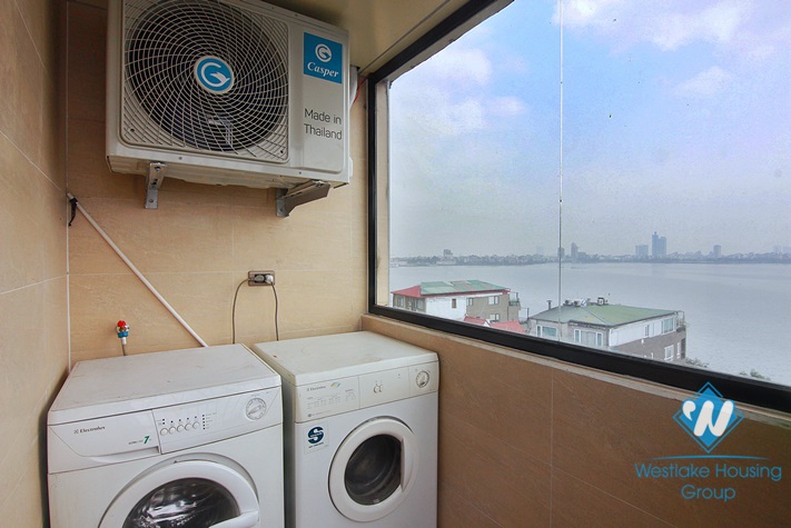 A three-bedroom duplex with lake view on the top floor on Dang Thai Mai street 