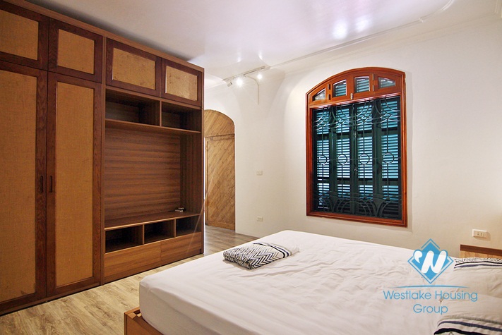 Renovated French villa for rent in Tay Ho, high ceiling, lots of outside space