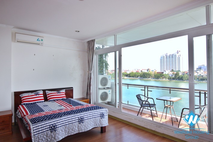 Lake view two bedrooms apartment for rent in Quang An, Tay Ho
