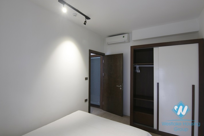 Serviced apartment with long balcony for rent in Kim Ma, Ba Dinh