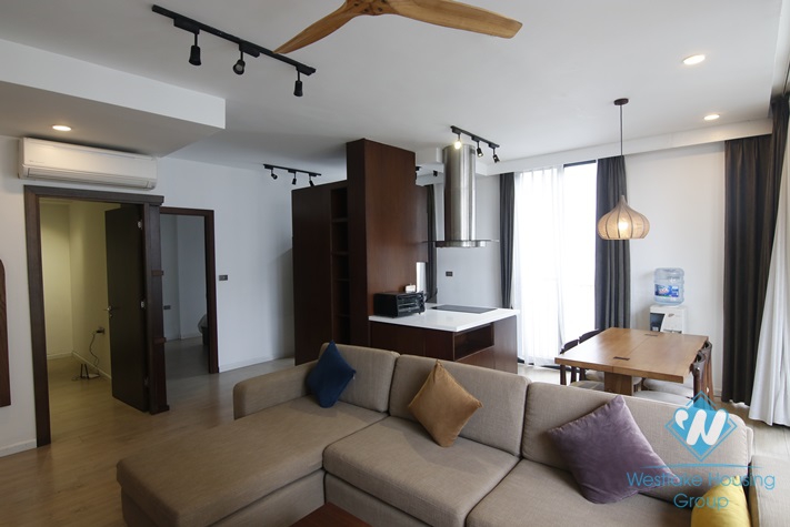 Serviced apartment with long balcony for rent in Kim Ma, Ba Dinh