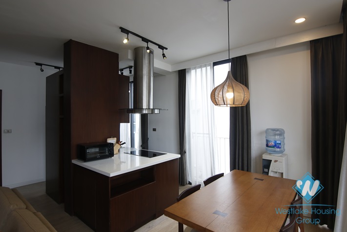 Serviced apartment with long balcony for rent in Kim Ma, Ba Dinh