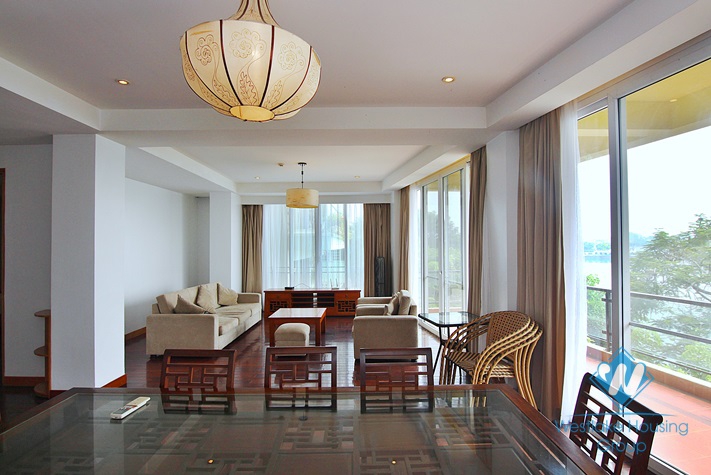 Lake view 03 bedrooms apartment with big balcony for rent in Tay Ho area