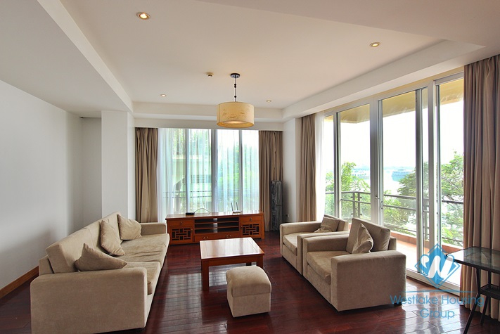 Lake view 03 bedrooms apartment with big balcony for rent in Tay Ho area