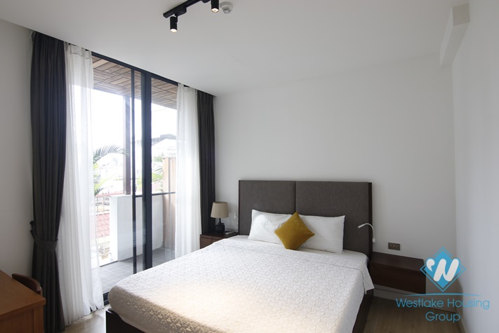Serviced apartment with long balcony for rent in Kim Ma, Ba Dinh