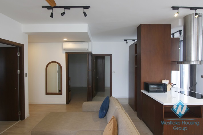 Serviced apartment with long balcony for rent in Kim Ma, Ba Dinh