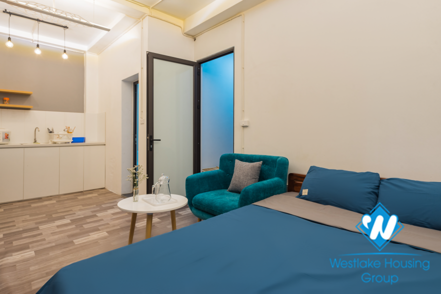 A lovely studio apartment for rent on Tran Phu street, Ba Dinh District