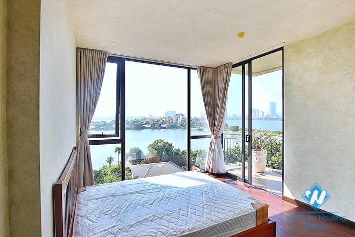 A Elegant and Modern 03 Bedrooms Duplex with lakeview for rent in Dang Thai Mai st, Tay Ho area.