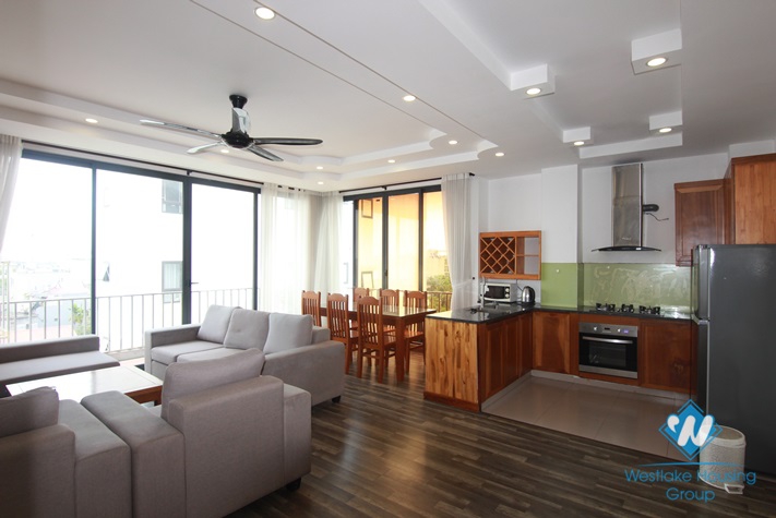 Lake view apartment with 3 bedrooms for rent in quiet alley Au Co st, Tay Ho District 