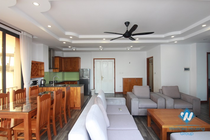 Lake view apartment with 3 bedrooms for rent in quiet alley Au Co st, Tay Ho District 