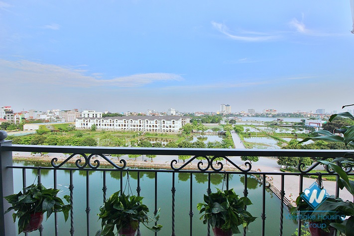Lake view two bedroom apartment for rent in No 57 Trinh Cong Son, Tay Ho, Ha Noi, Viet Nam
