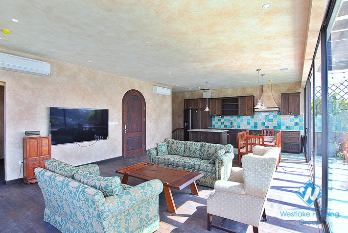 A Elegant and Modern 03 Bedrooms Duplex with lakeview for rent in Dang Thai Mai st, Tay Ho area.