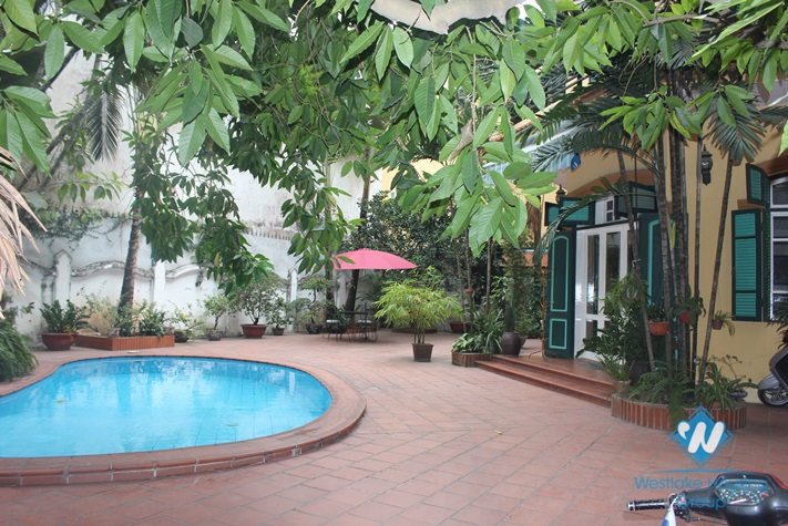 French villa with swimming pool for rent in Tay Ho, Hanoi