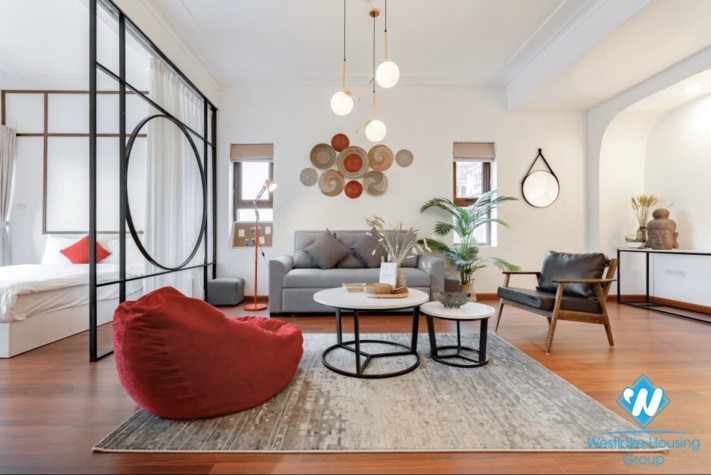 Bright spacious 2-bedroom serviced apartment for rent on To Ngoc Van