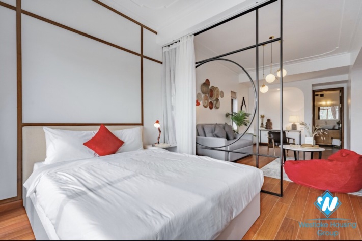 Bright spacious 2-bedroom serviced apartment for rent on To Ngoc Van