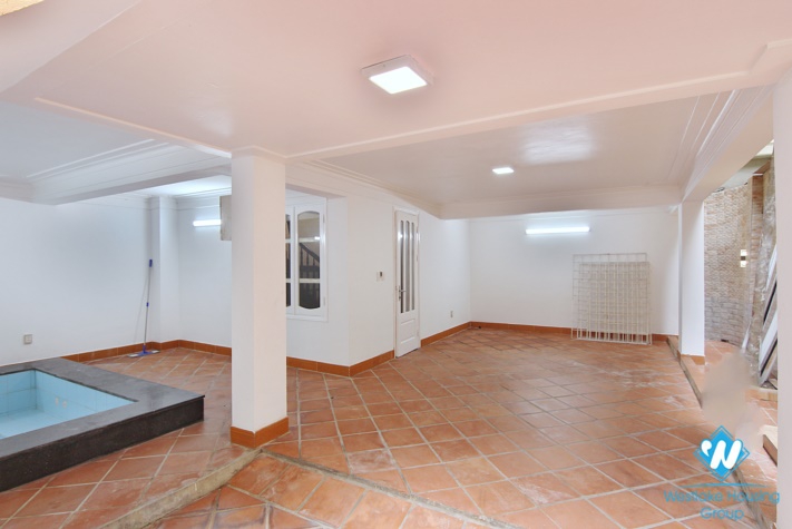 Furnished house rental with swimming pool in a quiet area in Tay Ho district, Hanoi