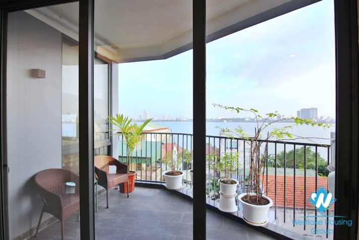 Brand-new, Breaking view,  Big balcony and  modern design apartment for rent in Tay Ho