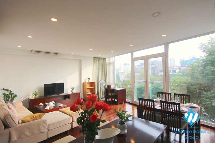 Lakeview two bedroom apartment for rent in Truc Bach  st, Ba Dinh district.