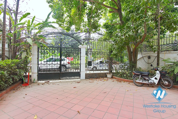 An unfurnished four-bedroom house on Tay Ho street, Tay Ho district