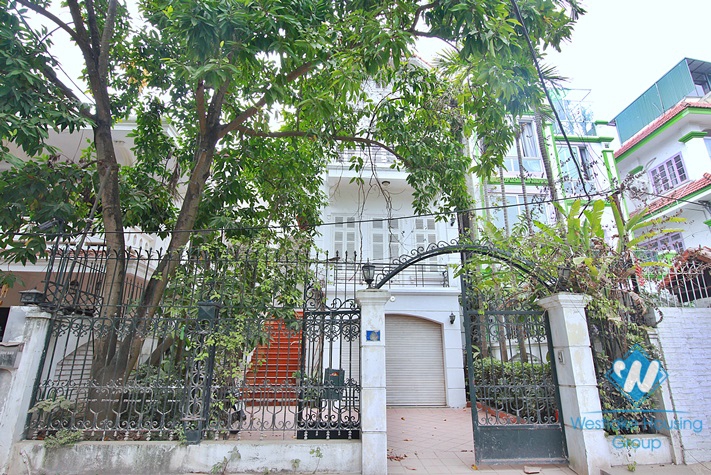 An unfurnished four-bedroom house on Tay Ho street, Tay Ho district