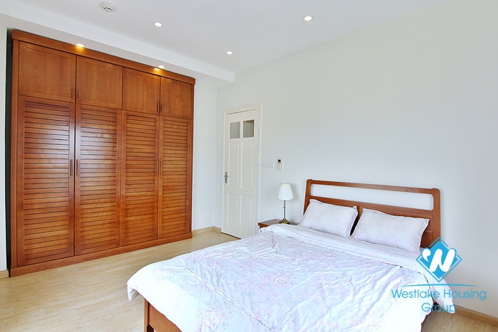 Lake view three bedrooms apartment for rent in To Ngoc Van st, Tay Ho