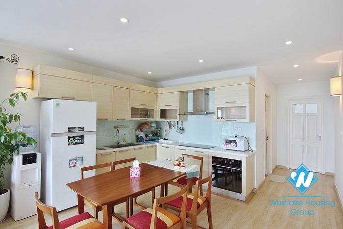 Lake view three bedrooms apartment for rent in To Ngoc Van st, Tay Ho