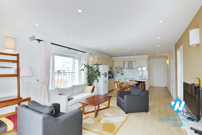 Lake view three bedrooms apartment for rent in To Ngoc Van st, Tay Ho