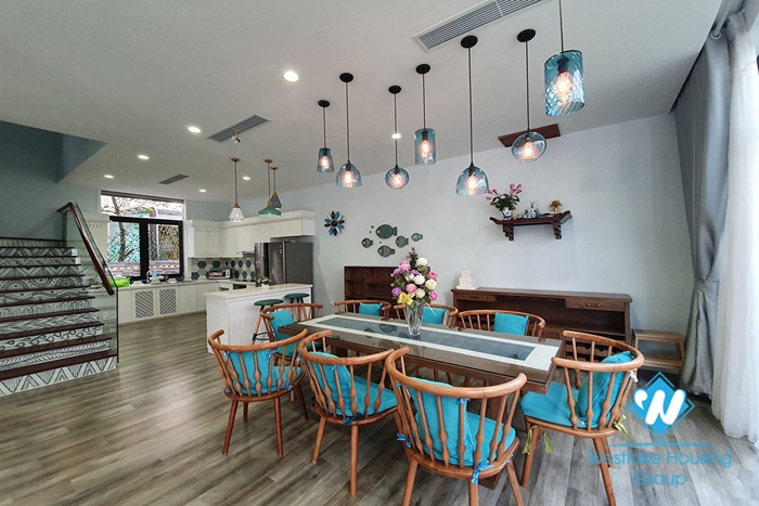 New and modern five bedroom villa for rent in Vinhome Riverside Long Bien.