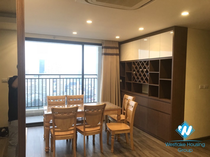 A furnished and cozy 3 bedroom apartment for rent in Hong Kong Tower, Dong Da district