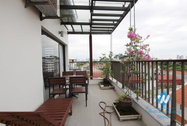 Big balcony one bedroom apartment for rent in Tay Ho area 