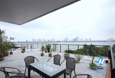 Big terace and lake view apartment with 3 bedrooms for rent in Tay Ho area.